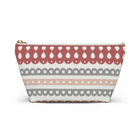 Ribbon Candy Accessory Pouch w T-bottom in Red